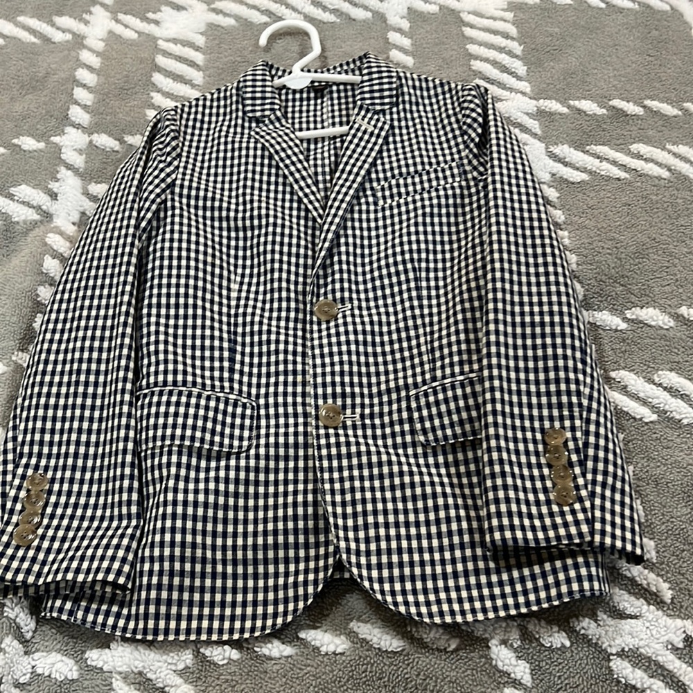 Like New Boys Crewcuts Ludlow gingham blazer. Perfect for spring. Size 7